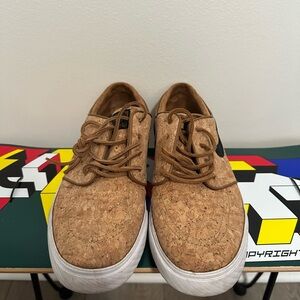 Nike Tan Sneakers with Cork Material and White Sole